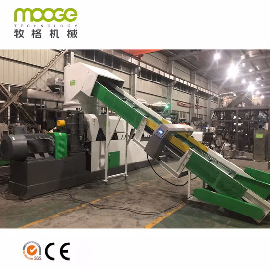 Resíduos de PP/PE/LDPE/HDPE/BOPP/PA/PVC/ABS/PS/PC/EPE/EPS/PET filme floco enorme saco tecido linha granulador de plástico planta de pelotização máquina de reciclagem de granulação